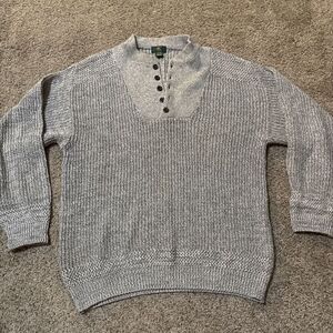 Club Room Luxury 1/4 Button Pullover Mens Fisherman M Chunky Knit Cotton Sweater